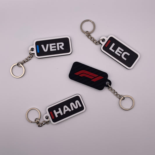 F1 Driver Code Keychain – 3D Printed